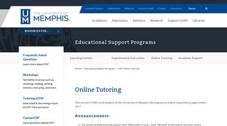 ESP Online Tutoring - Educational Support Program - The University ...