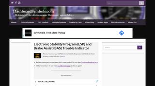 ESP / BAS Trouble Indicator symbol | DashboardSymbols.com