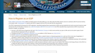 How to Register as an ESP - California Public Utilities Commission