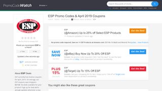 25% Off ESP Promo Codes | Top 2019 Coupons @PromoCodeWatch