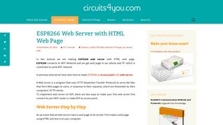 ESP8266 Web Server with HTML Web Page | Circuits4you.com