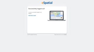 Successfully logged out from eSpatial - Login to eSpatial