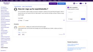 how do i sign up for espinthebottle.? | Yahoo Answers