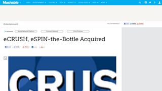 eCRUSH, eSPIN-the-Bottle Acquired - Mashable