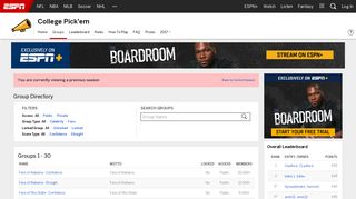 College Pick'em - ESPN - Group Directory - ESPN.com