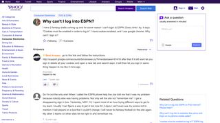 Why can't I log into ESPN? | Yahoo Answers