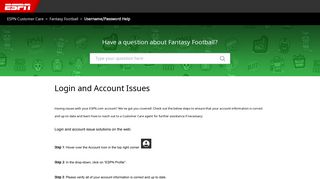 Login and Account Issues – ESPN Customer Care