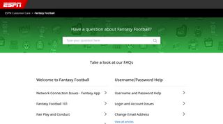 Fantasy Football – ESPN Customer Care