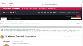 ESPN Fantasy Basketball Keeper League - Baseball League Finder ...