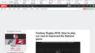 Fantasy Rugby 2018 -- How to play our new & improved ... - ESPN.com