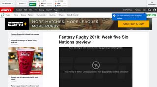 Fantasy Rugby 2018 - Week five Six Nations preview - ESPN