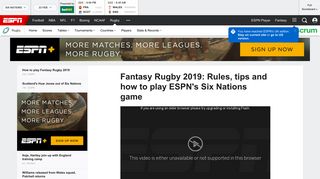 Fantasy Rugby 2019 - Rules, tips and how to play ESPN's Six Nations ...