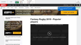 Fantasy Rugby 2019 - Popular players - ESPN