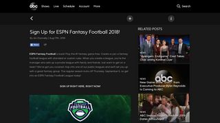 Sign Up for ESPN Fantasy Football 2018! | ABC Updates - ABC.com