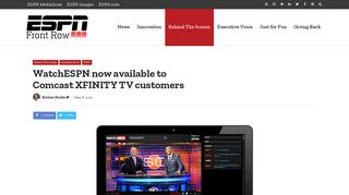 WatchESPN now available to Comcast XFINITY TV customers - ESPN ...