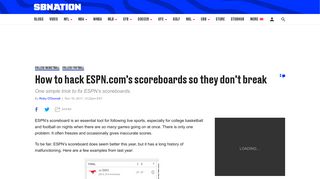 How to hack ESPN.com's scoreboards so they don't break - SBNation ...