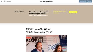 ESPN Tries to Get With a Mobile, App-Driven World - The New York ...