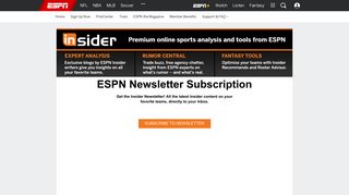 ESPN INSIDER: Newsletter Subscribe - ESPN