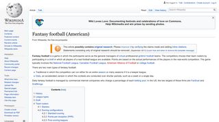 Fantasy football (American) - Wikipedia