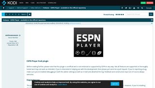 ESPN Player - available in the official repository - Kodi Forums