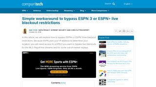 Simple workaround to bypass ESPN 3 or ESPN+ live blackout ...