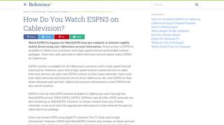 How Do You Watch ESPN3 on Cablevision? | Reference.com