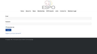 Login - ESPO - The European Society of Pediatric Otorhinolaryngology