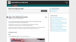 Login to Your Administrator Account : esportsdesk.com Help Desk