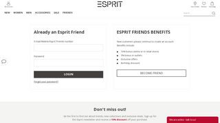 My Account - Esprit Online - Clothing & accessories for women & men