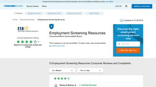 Top 5 Reviews and Complaints about Employment Screening ...