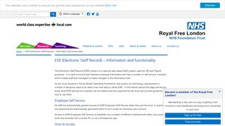 ESR (Electronic Staff Record) – Information and functionality | The ...
