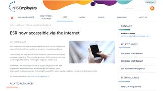 ESR is now accessible via the internet - NHS Employers