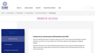 Remote access - ESRF