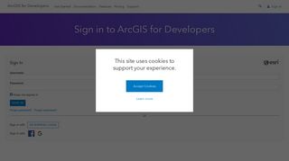 Sign In | ArcGIS for Developers
