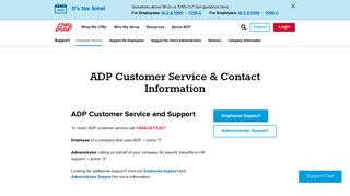 Customer Service | Contact Us - ADP