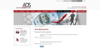 View MyPaycheck » Advanced Data Source