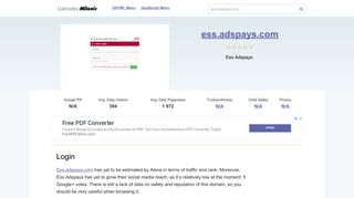 Ess.adspays.com website. Login.