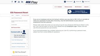 ESS Password Reset | IOIPay