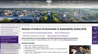 Bachelor of Science: Environmental & Sustainability Studies (ESS ...