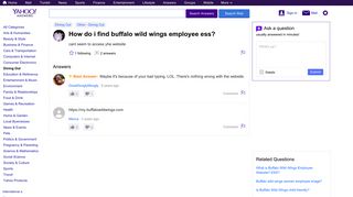 how do i find buffalo wild wings employee ess? | Yahoo Answers