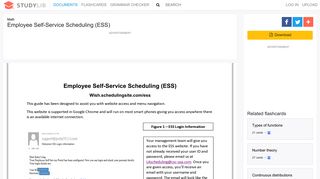 Employee Self-Service Scheduling (ESS) - studylib.net