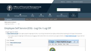 Employee Self Service (ESS) - Log On / Log Off | Washington ...