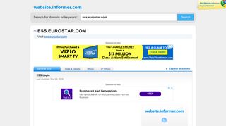 ess.eurostar.com at Website Informer. ESS Login. Visit ESS Eurostar.