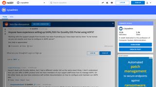 Anyone have experience setting up SAML/SSO for Excelity ESS Portal ...