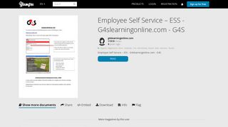 Employee Self Service – ESS - G4slearningonline.com - G4S - Yumpu