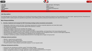 G4S - ESS Manager -G4S Nigeria