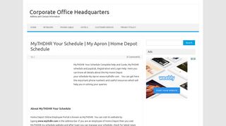 MyTHDHR Your Schedule | My Apron | Home Depot Schedule ...