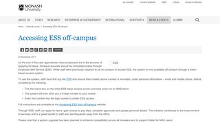 Accessing ESS off-campus - Monash University