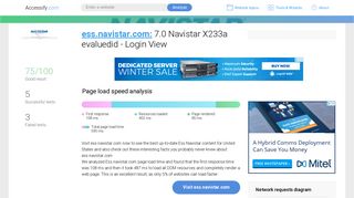 Access ess.navistar.com. 7.0 Navistar X233a evaluedid - Login View