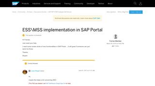 ESSMSS implementation in SAP Portal - archive SAP